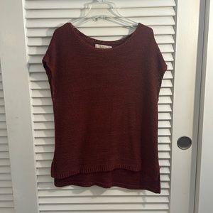 Loft Oversized Burgundy Knit Sleeveless Top - Small